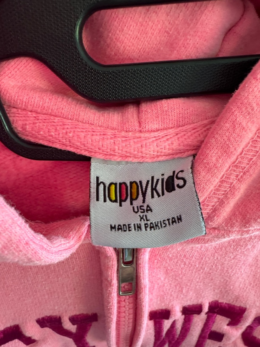 Key West Girls Pink Zip-Up Hoodie with Hood - Picture 3 of 3